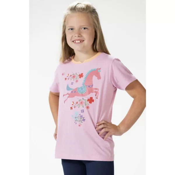 Polera flower pony niña rosada HKM