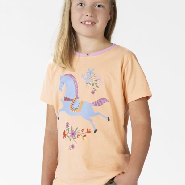 Polera flower pony niña damasco HKM
