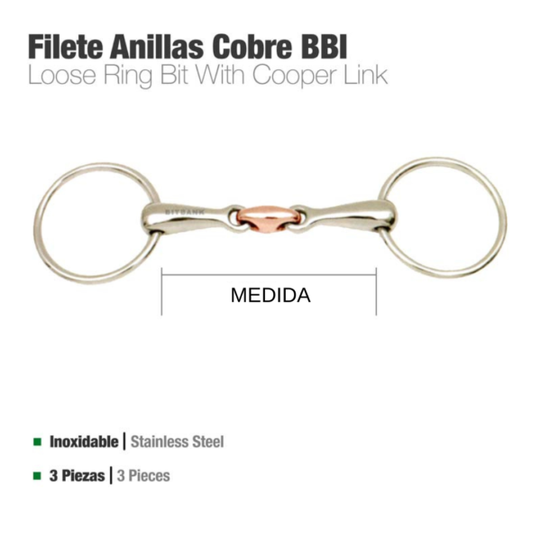 Bocado doble articulado cobre ZALDI